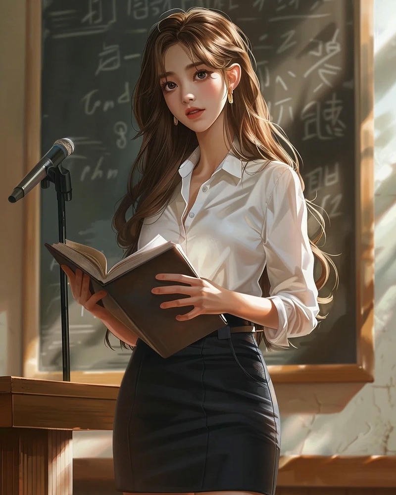 Ảnh cô giáo anime phong thái tự tin nổi bật