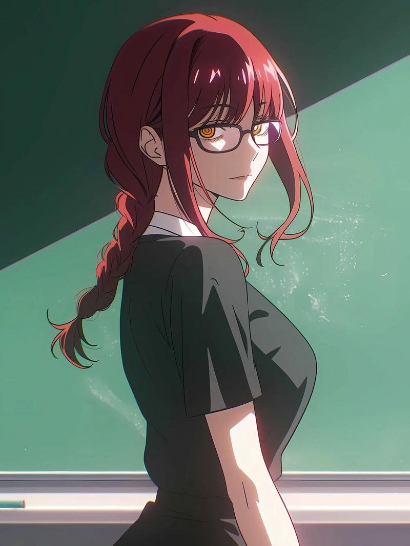 Ảnh cô giáo anime tạo dáng trang nhã tinh tế