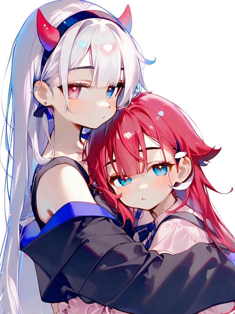 Ảnh đôi bạn thân anime diễn tả ánh nhìn thấu hiểu