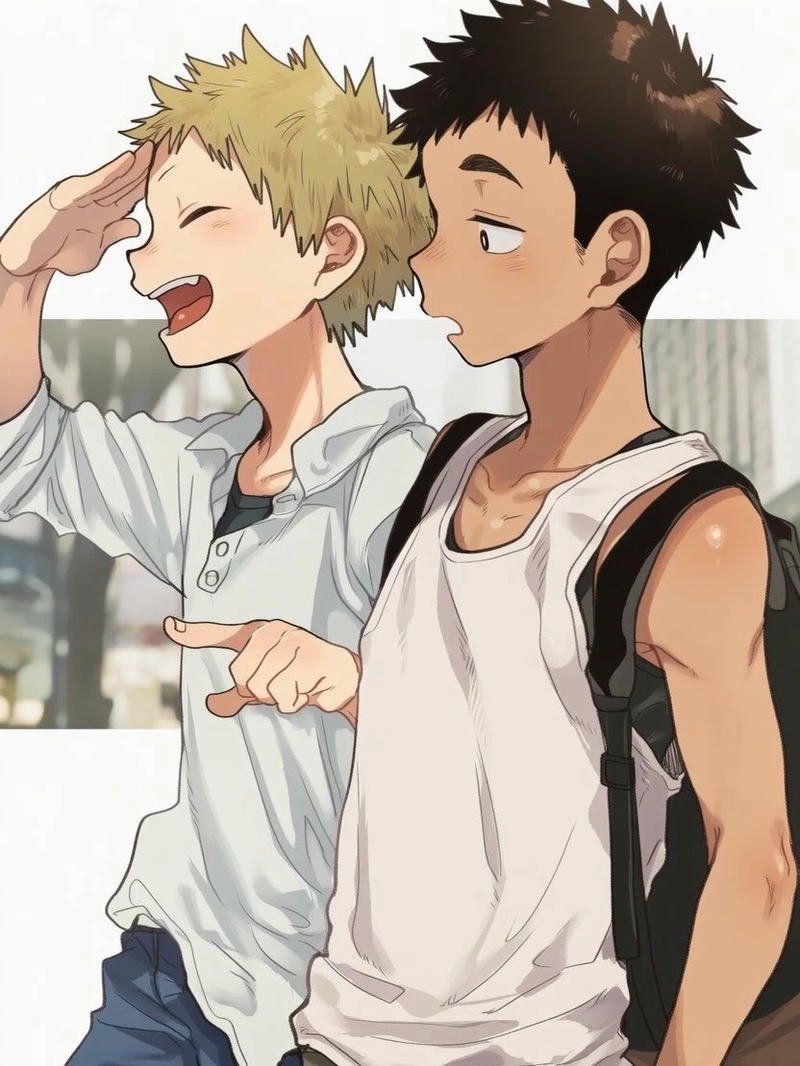 Ảnh đôi bạn thân anime lan tỏa năng lượng tích cực