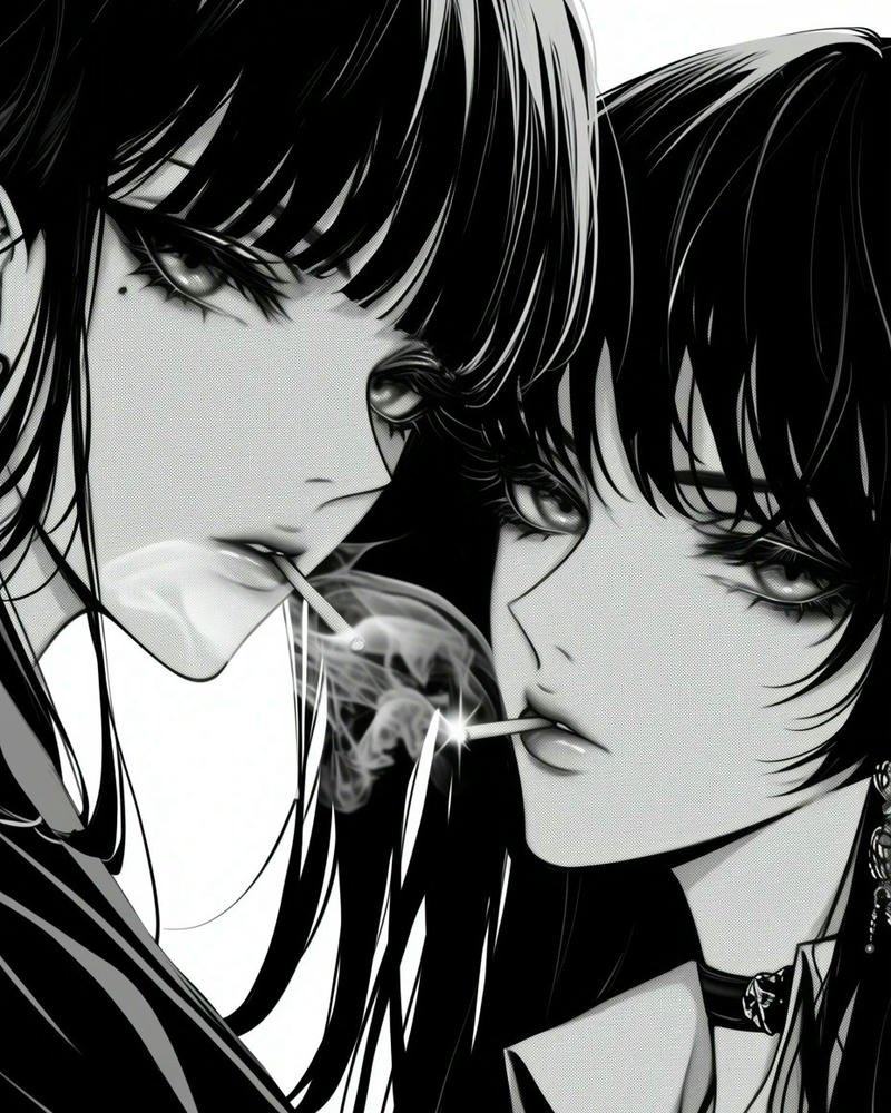 Ảnh đôi bạn thân anime tạo hình nhân vật sinh động