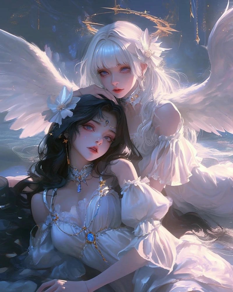 Ảnh đôi bạn thân anime thể hiện sự sẻ chia