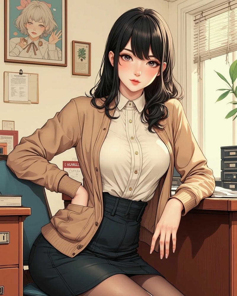 Ảnh giáo viên anime phong cách trang trọng