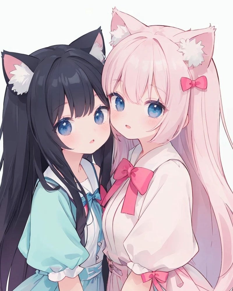 Ảnh hai bạn thân trong thế giới anime