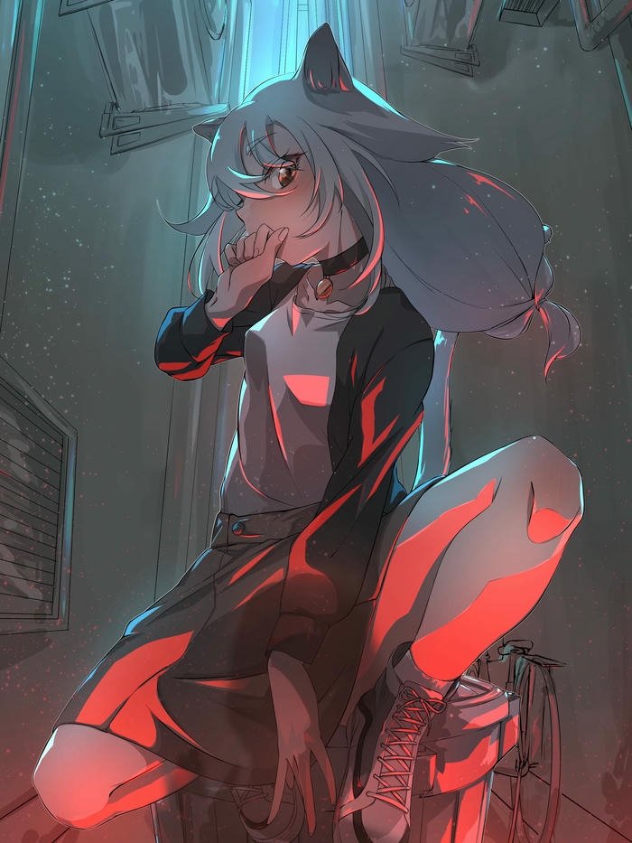 Ảnh nhân vật anime nam tóc đen ngồi trong tối