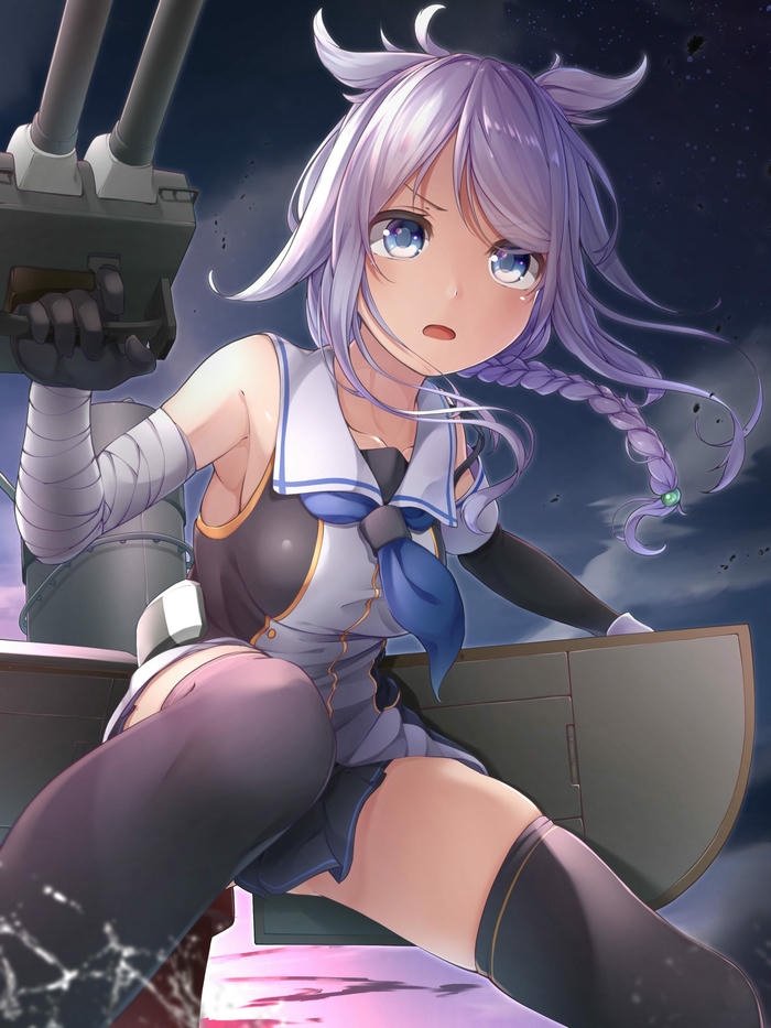 Ảnh nhân vật anime nữ chiến binh tóc tím nhạt