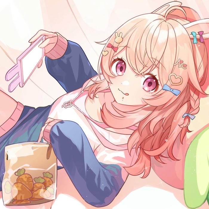 Ảnh nhân vật anime nữ tóc hồng nhạt có sừng