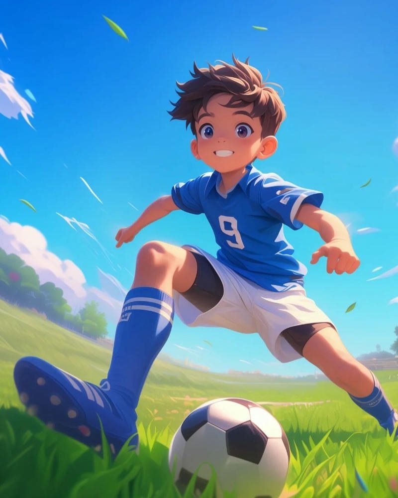 Anime cầu thủ bóng đá tạo hình mạnh mẽ