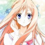 Avatar nhân vật anime nữ tóc cam nhạt mắt xanh