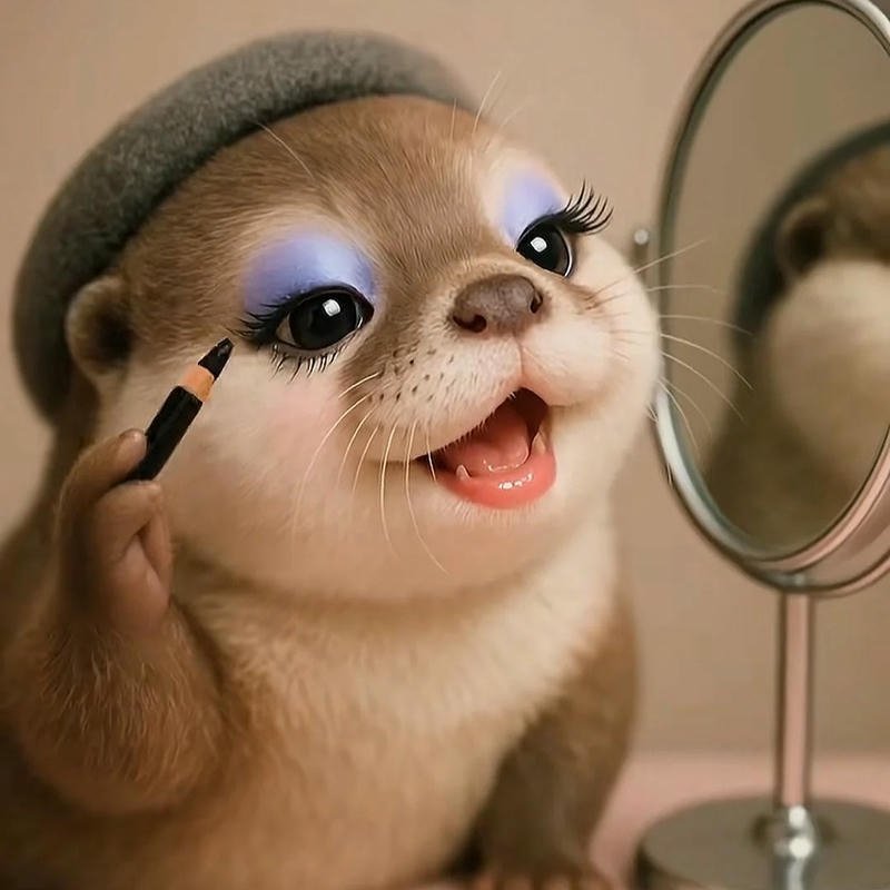 Avatar rái cá vô tri nét mặt đơ đơ gây cười nhẹ