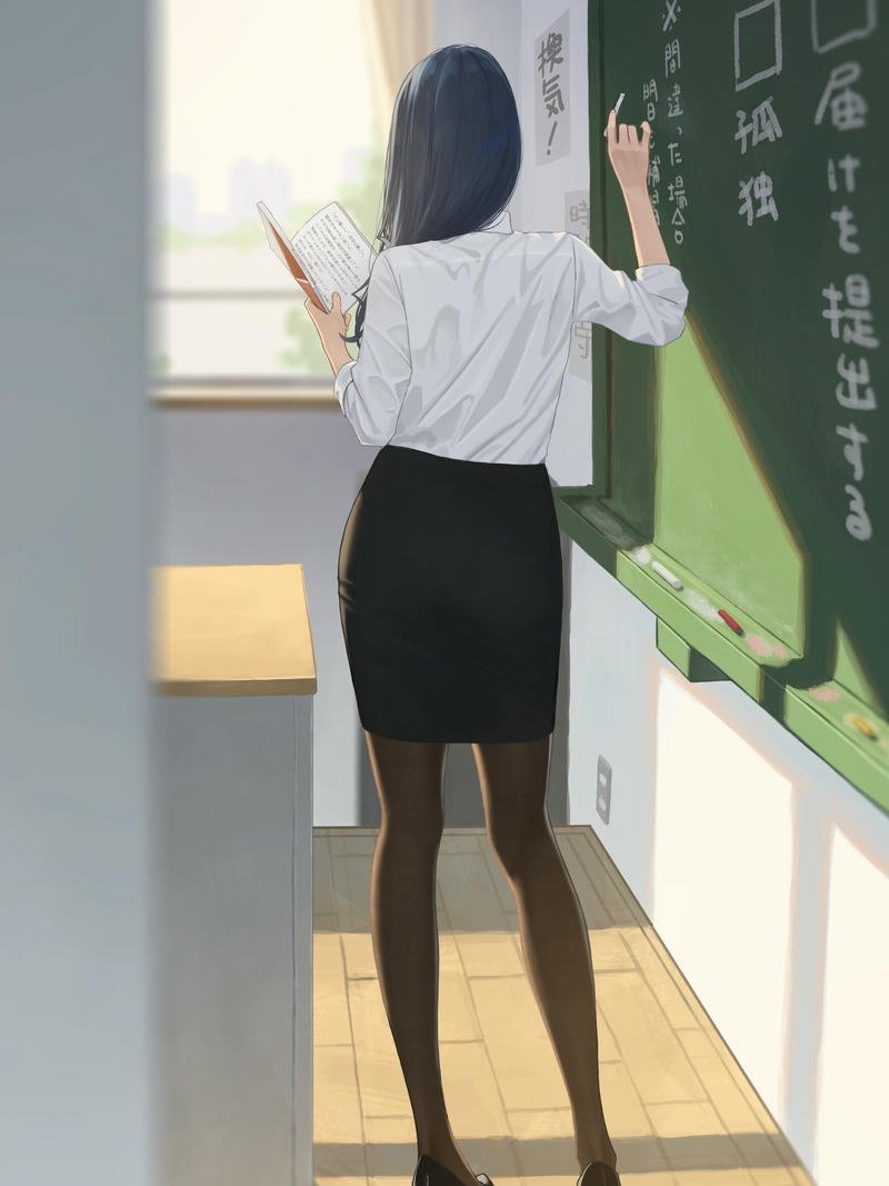 Cô giáo anime hình ảnh minh họa thanh lịch