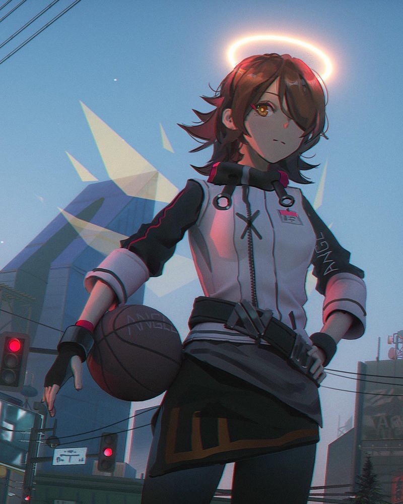 Hình ảnh nhân vật anime chơi bóng rổ