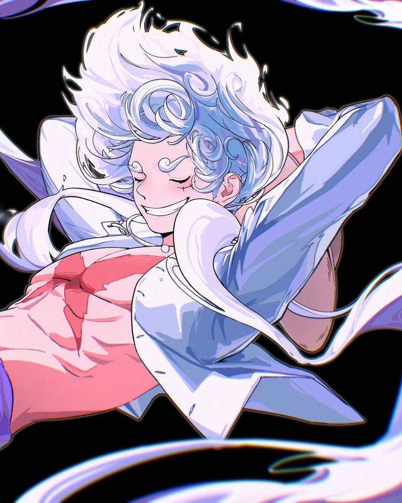 Hình anime nam tóc trắng ánh nhìn cuốn hút