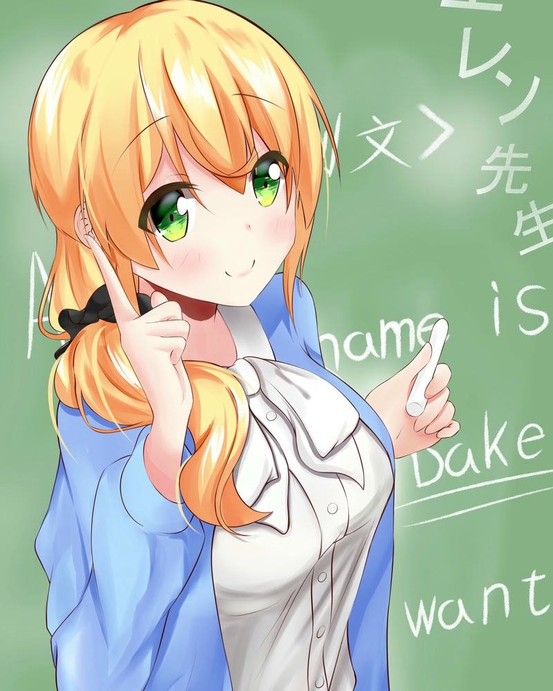 Hình cô giáo anime tạo hình trang nhã tinh tế