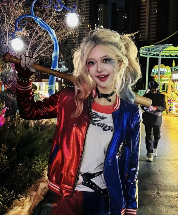 Hình harley quinn cosplay tạo hình sắc sảo ấn tượng