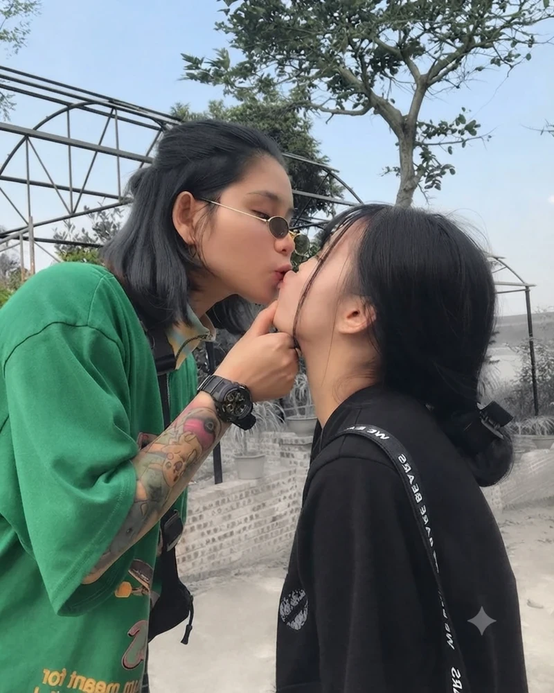 Hình les khoe vòng ba đầy đặn hấp dẫn