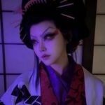 Hóa thân Daki với kimono rực rỡ cùng họa tiết truyền thống