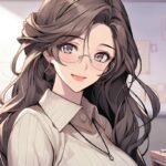 Minh họa cô giáo anime nét vẽ mềm mại