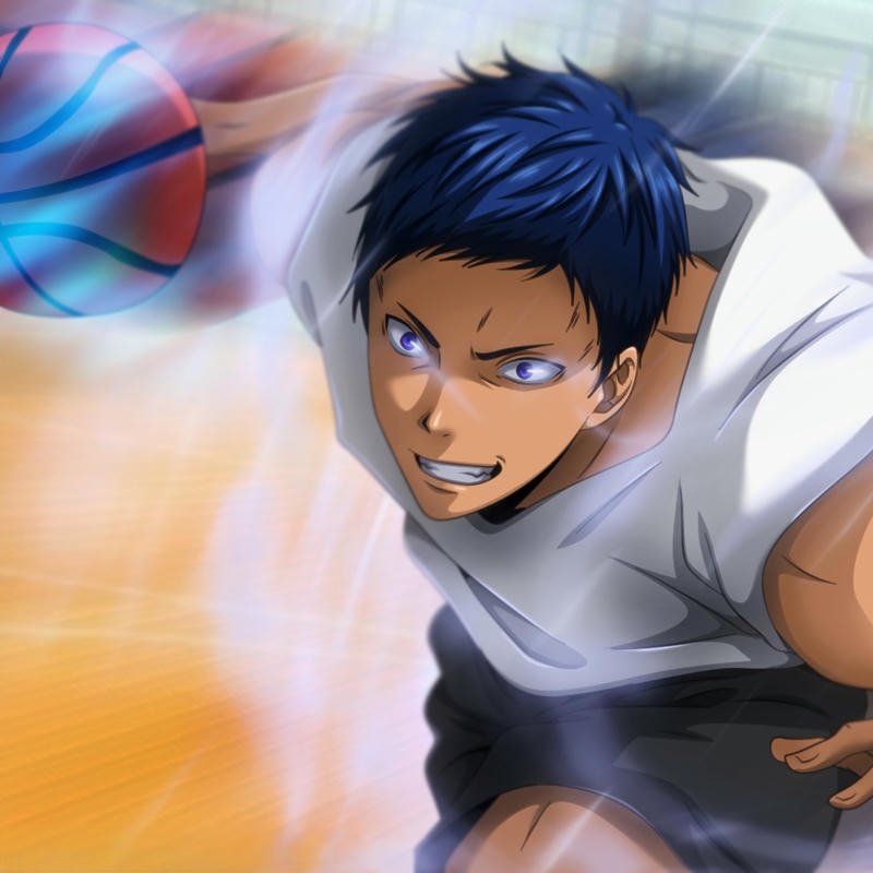 Minh họa nhân vật anime cùng bóng rổ