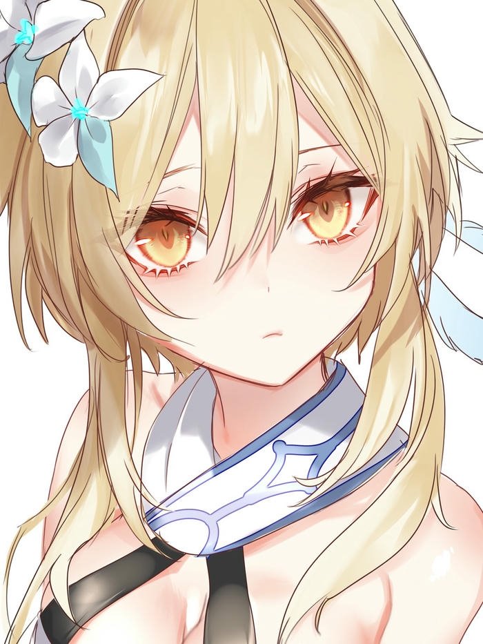 Nhân vật anime cute nữ tóc vàng mắt vàng xinh