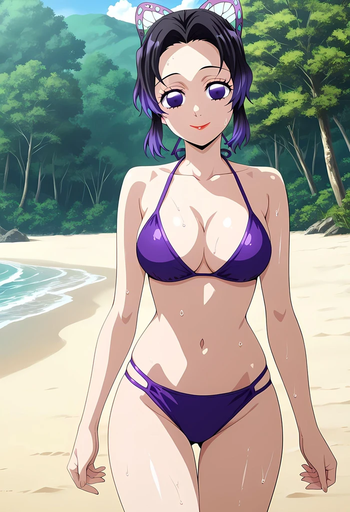 Shinobu Kocho Demon Slayer với nụ cười quyến rũ