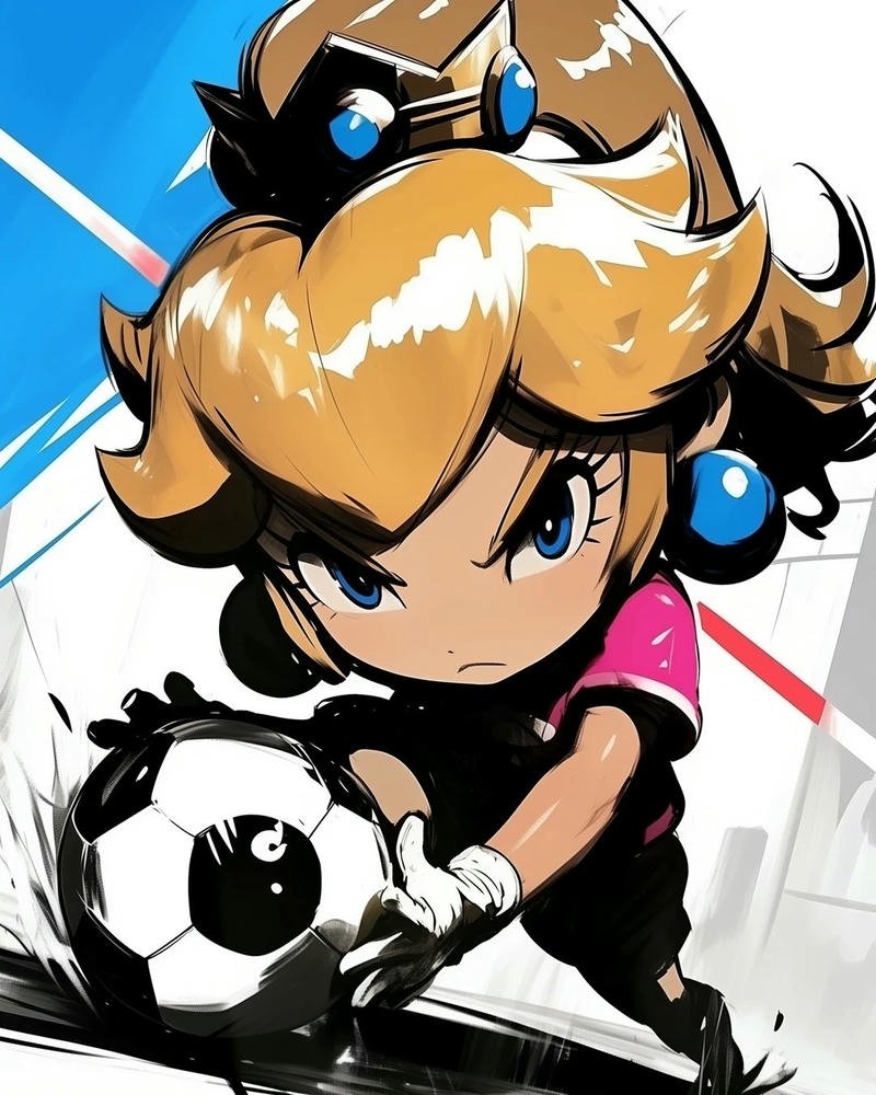 Tranh anime bóng đá thể hiện tinh thần thi đấu