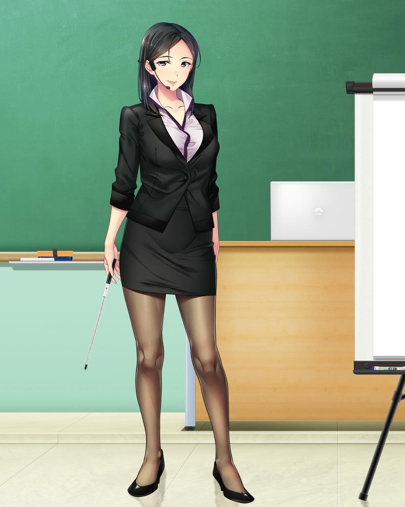 Tranh cô giáo anime biểu cảm hiền hòa ấn tượng