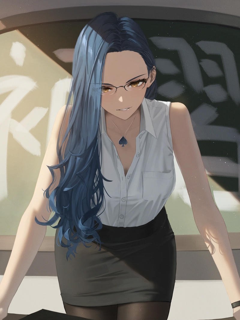 Tranh cô giáo anime sắc nét hài hòa