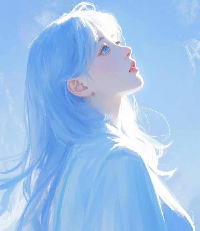 ảnh avatar xanh dương phong cách trẻ