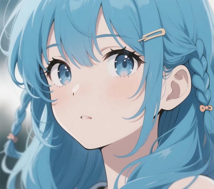 avatar anime màu xanh dương đẹp