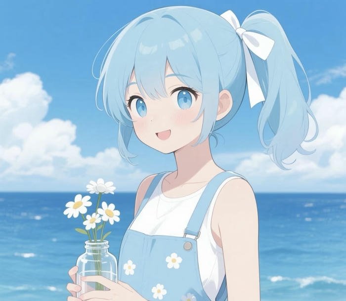 avatar xanh biển phong cách nhẹ