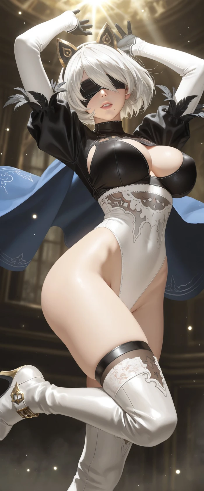 2B anime Doujin khỏa thân 2K quyến rũ tự nhiên
