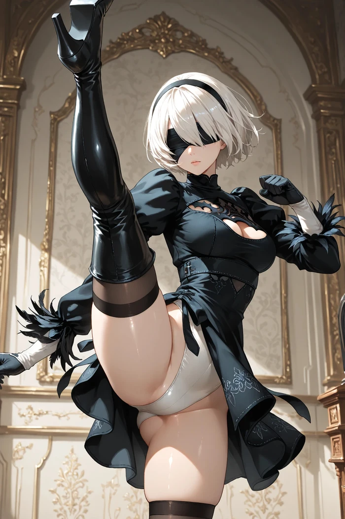 2B hentai sexy với đôi mắt hút hồn đầy mê hoặc