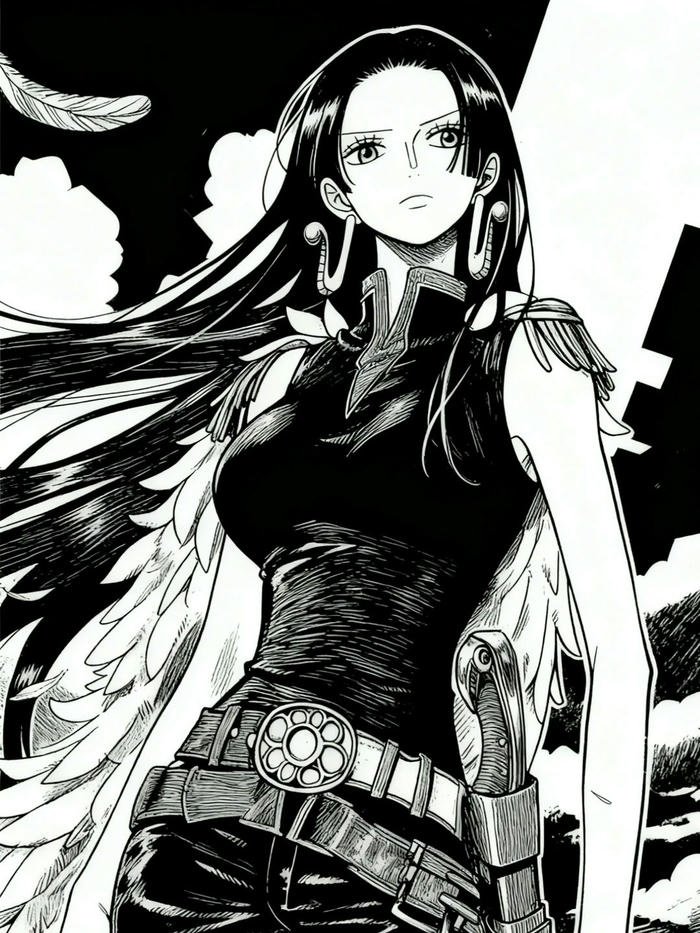 Ảnh Boa Hancock đen trắng thần thái lạnh lùng ngầu