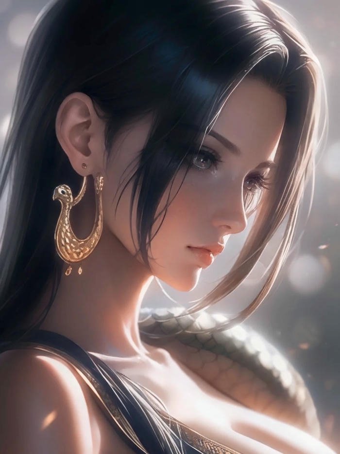 Ảnh Boa Hancock góc nghiêng thần thánh dưới nắng vàng