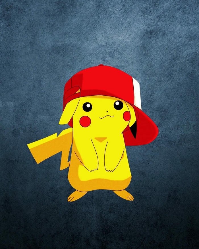 Ảnh Pikachu dạng bóng đen trên nền vàng đơn giản