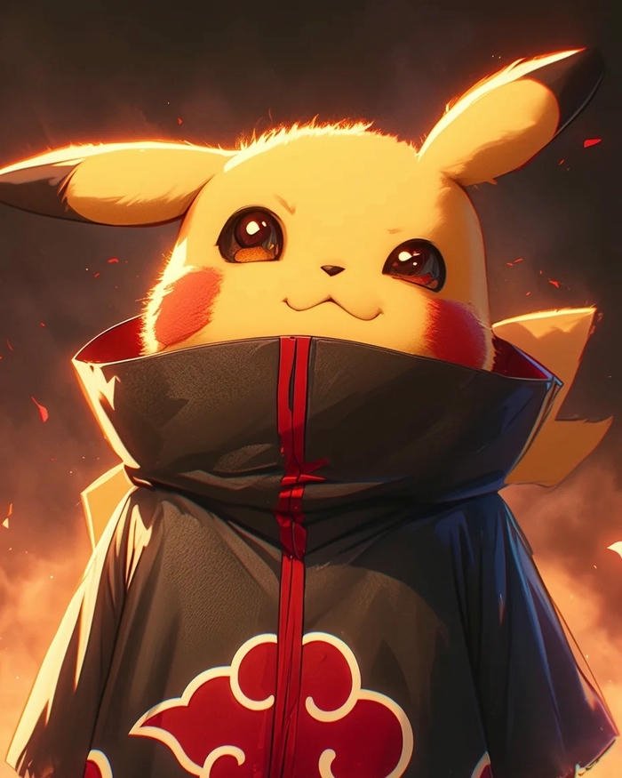 Ảnh Pikachu ngồi trên tảng đá giữa cảnh hùng vĩ