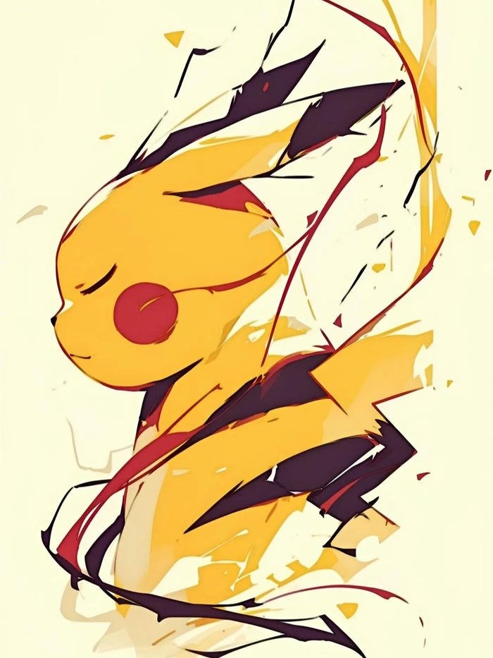 Ảnh Pikachu với biểu cảm giận dữ và sấm sét