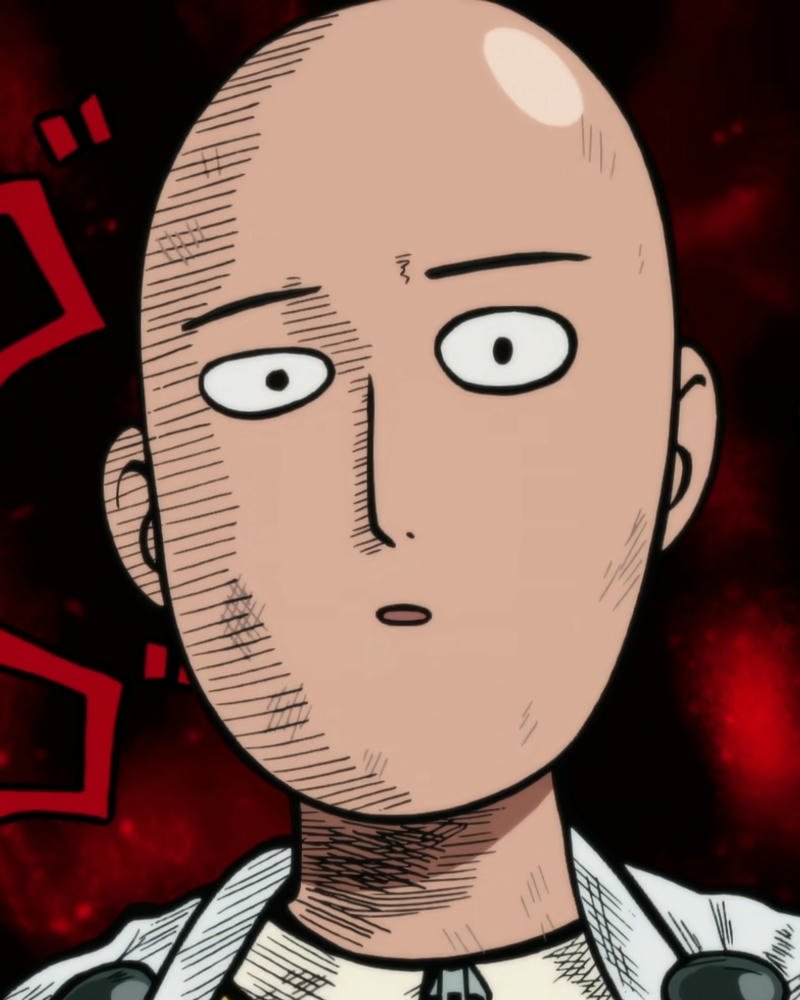 Ảnh Saitama cận mặt với biểu cảm ngạc nhiên