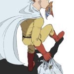 Ảnh Saitama đứng nhìn ra xa với túi đồ