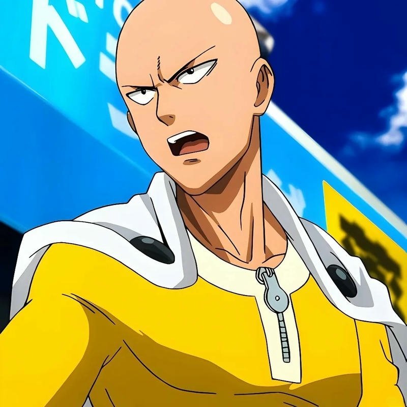Ảnh Saitama phong cách anime nhìn thẳng tự tin