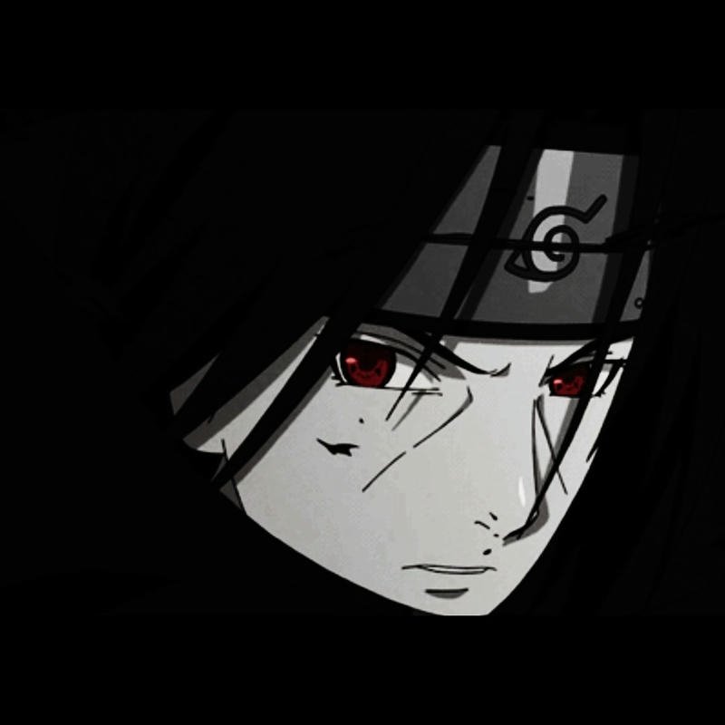 Ảnh Uchiha Itachi đen trắng chỉ lộ đôi mắt