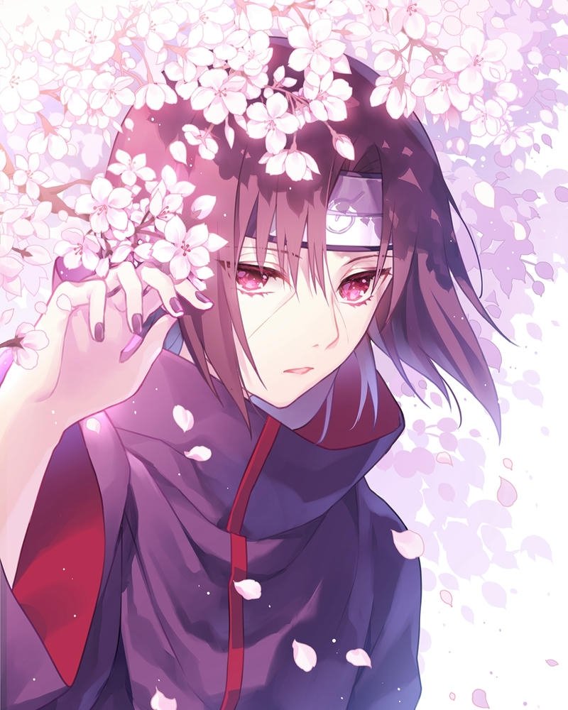 Ảnh Uchiha Itachi đứng dưới cây hoa anh đào