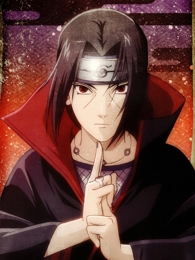 Ảnh Uchiha Itachi kết ấn với hào quang đỏ