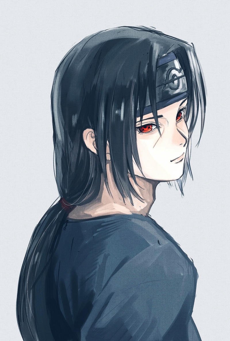 Ảnh Uchiha Itachi quay đầu nhìn lại phía sau