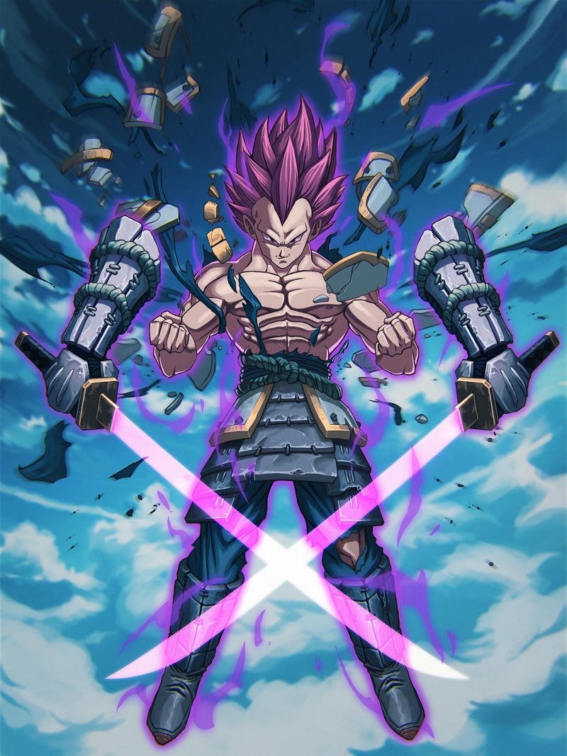 Ảnh Vegeta Ultra Ego bị thương đứng dưới mưa