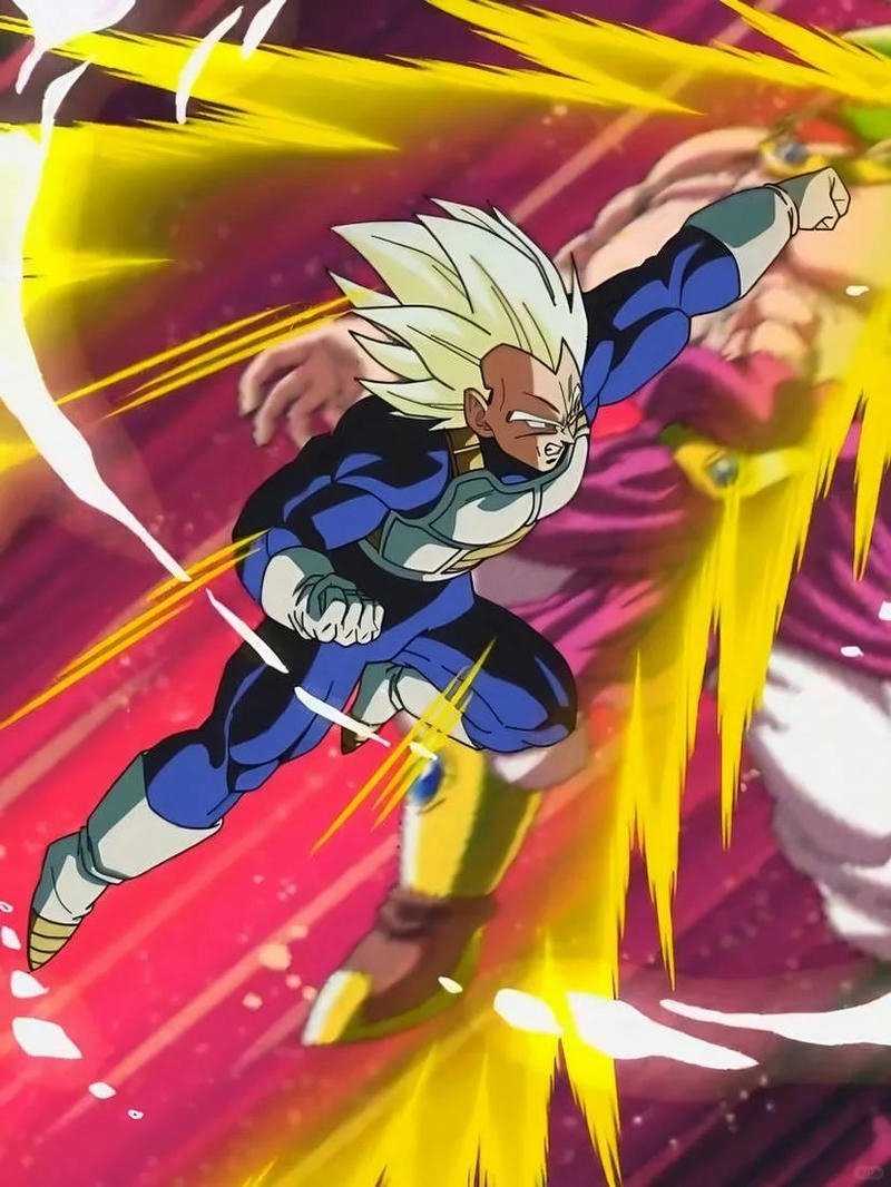 Ảnh Vegeta bay đá trên không trung rất mạnh mẽ