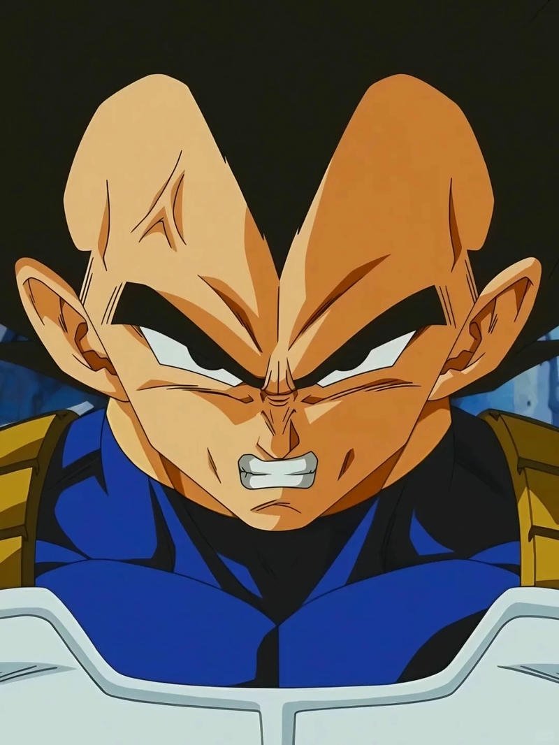 Ảnh Vegeta cận mặt tức giận mắt mở to đáng sợ