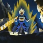 Ảnh Vegeta đứng giữa đất đá hoang tàn siêu ngầu