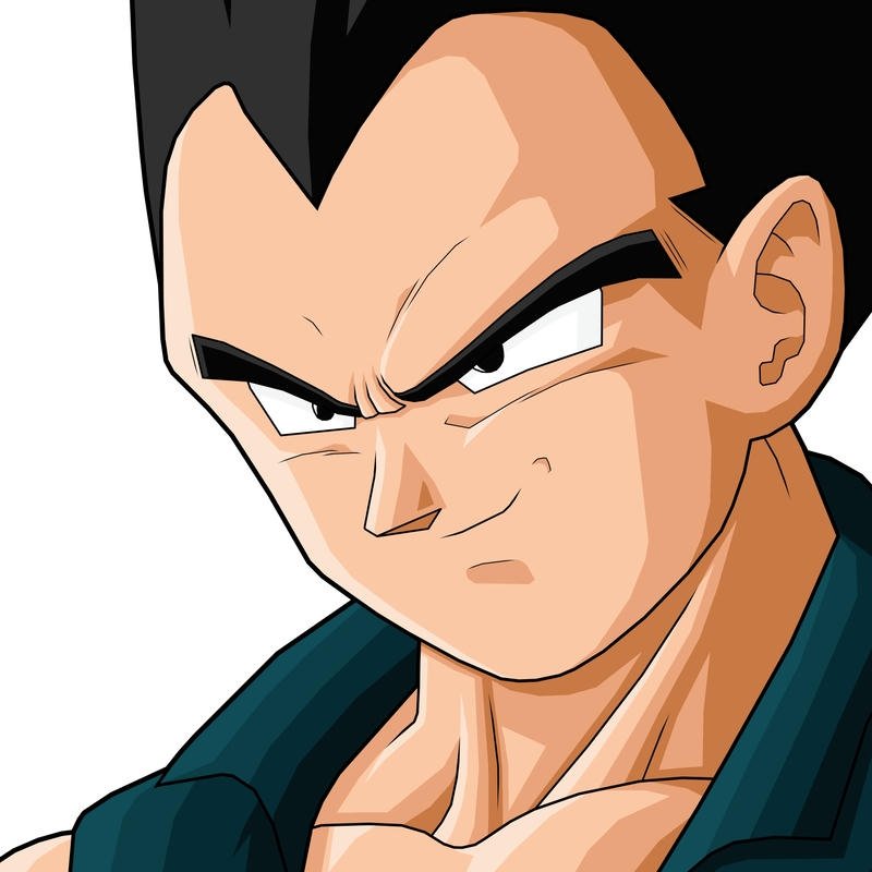Ảnh Vegeta tóc đen cười nhếch mép rất tự tin